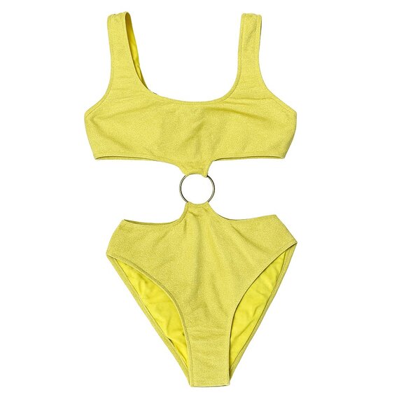 NWT Montce Sparkle Ky One Piece Swimsuit XL Limon Cutout - Picture 3 of 15